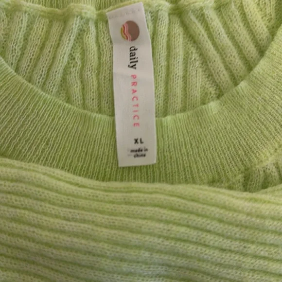 NWT Anthropologie Daily Practice Cropped Sweater in Lime - Picture 7 of 8